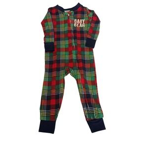 Dearfoams Baby Bear Plaid One Piece Pajamas Red Green 18M Buffalo Check Cozy